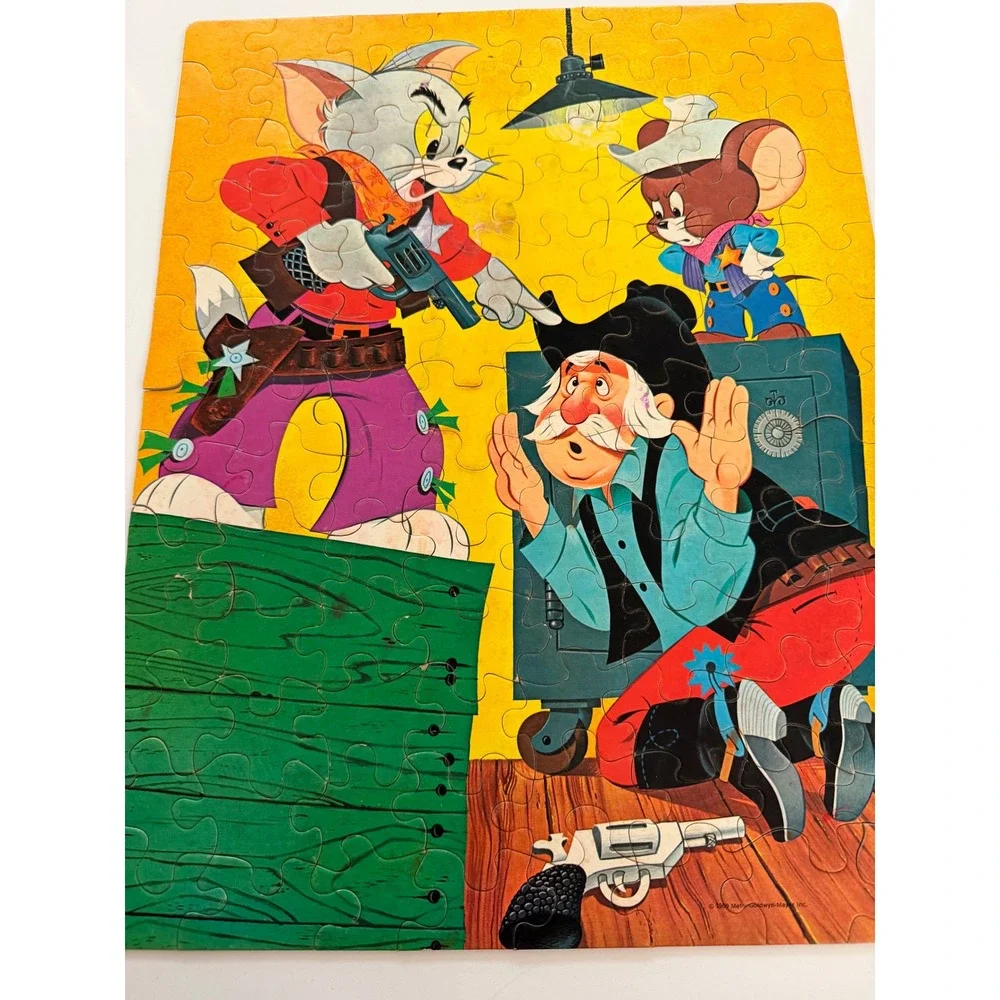 Vintage 1969 Tom and Jerry Jigsaw Puzzle Whitman 100 Piece Cowboy Western 4610